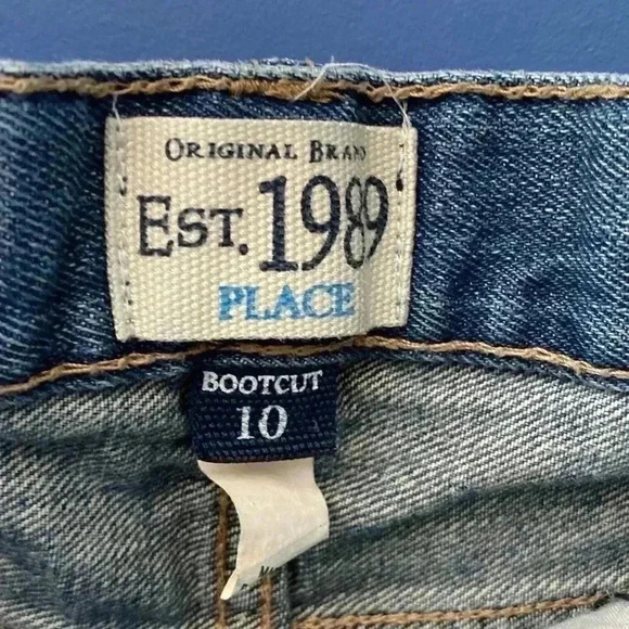 Est‎ 1989 Boys Bootcut Bottoms size 10 Blue Jean with Adjustable Waist - Picture 4 of 7